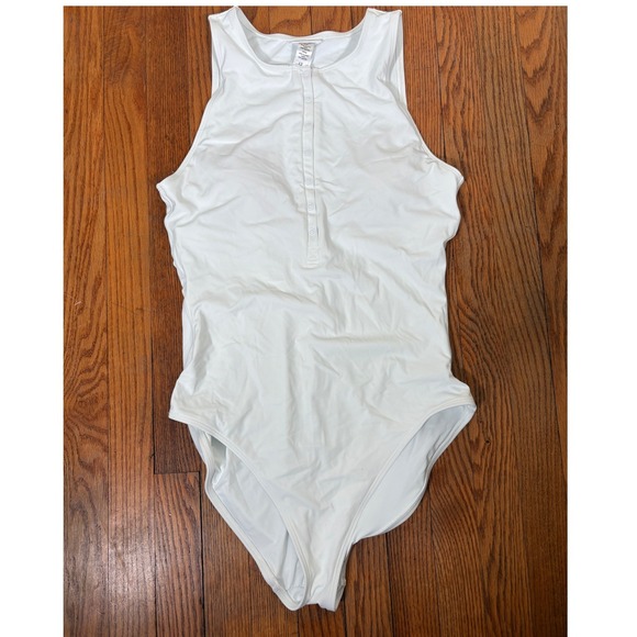 Andie‎ Malibu LT One Piece Swimsuit White Size Large Long Torso NWT FLAWED!!!